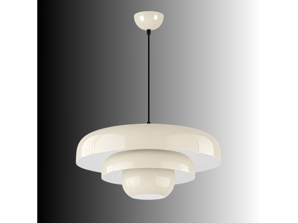 "Layer" Metal Pendant Light - 43 x 43 cm - Beige