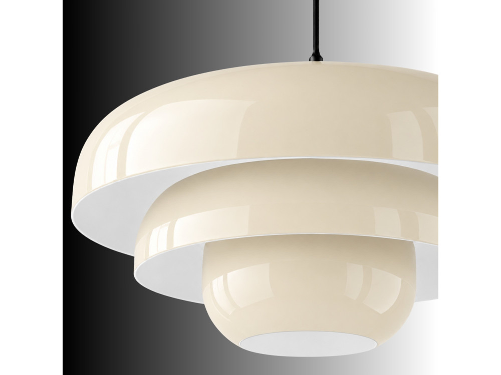 "Layer" Metal Pendant Light - 43 x 43 cm - Beige