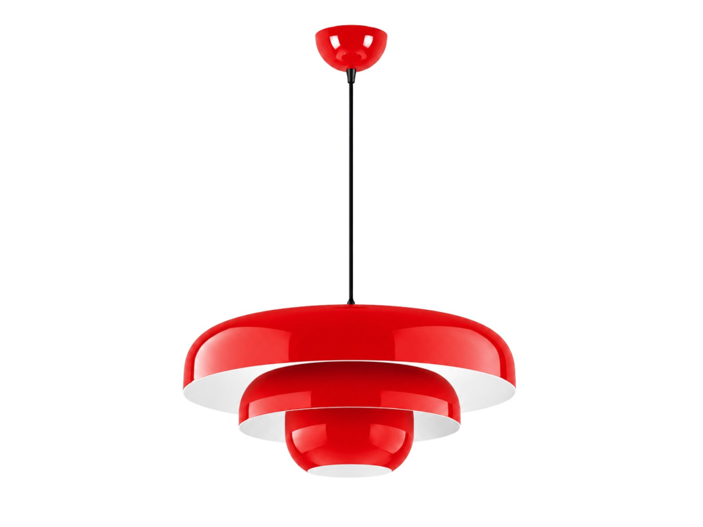"Layer" Metal Pendant Light - 43 x 43 cm - Red