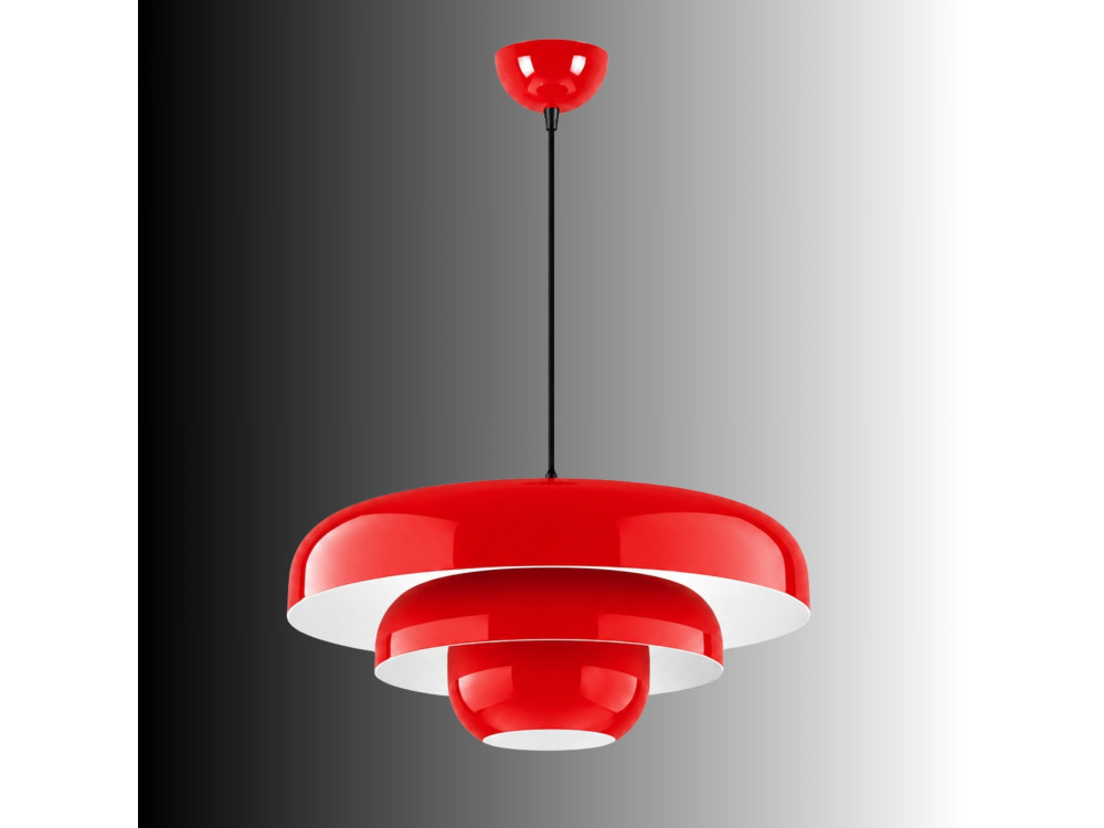"Layer" Metal Pendant Light - 43 x 43 cm - Red