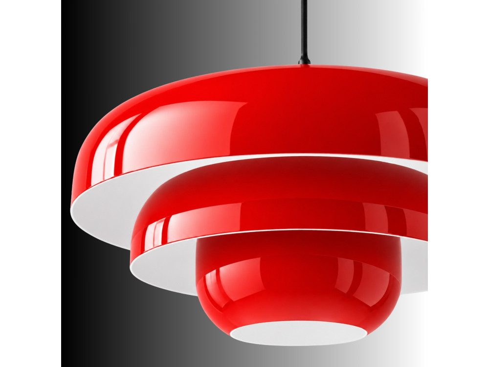 "Layer" Metal Pendant Light - 43 x 43 cm - Red