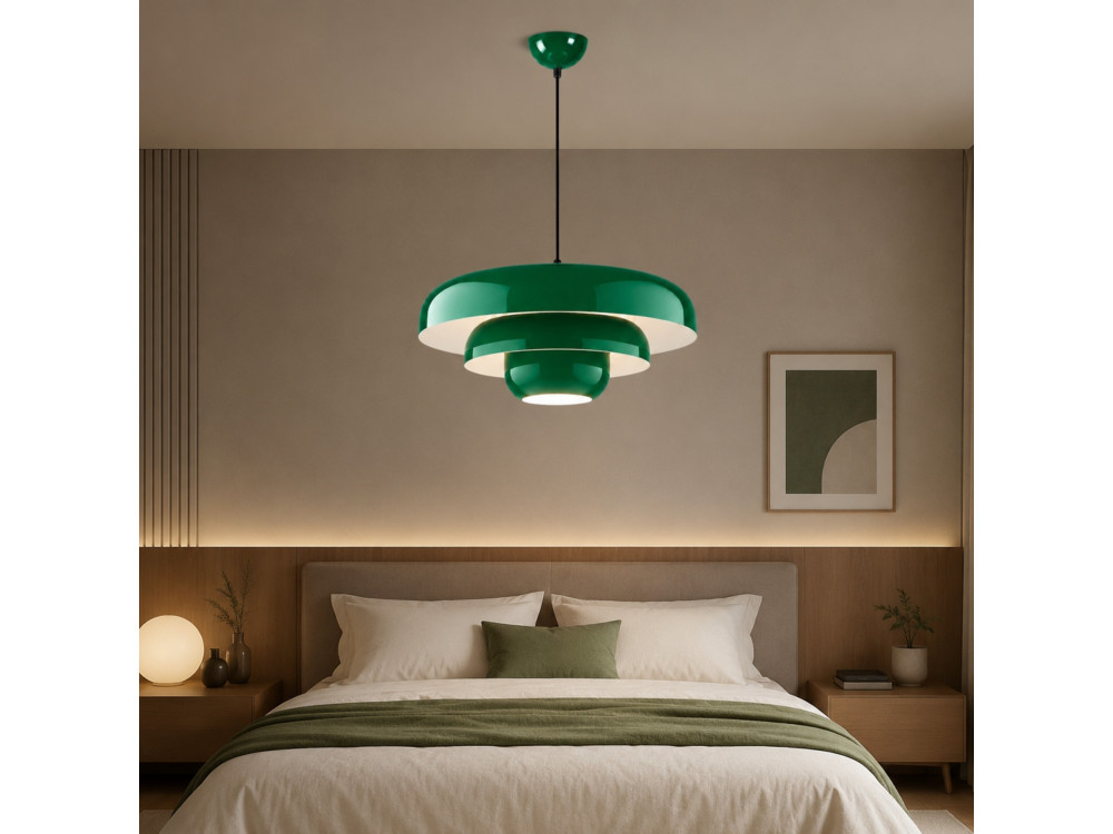 "Layer" Metal Pendant Light - 43 x 43 cm - Dark Green