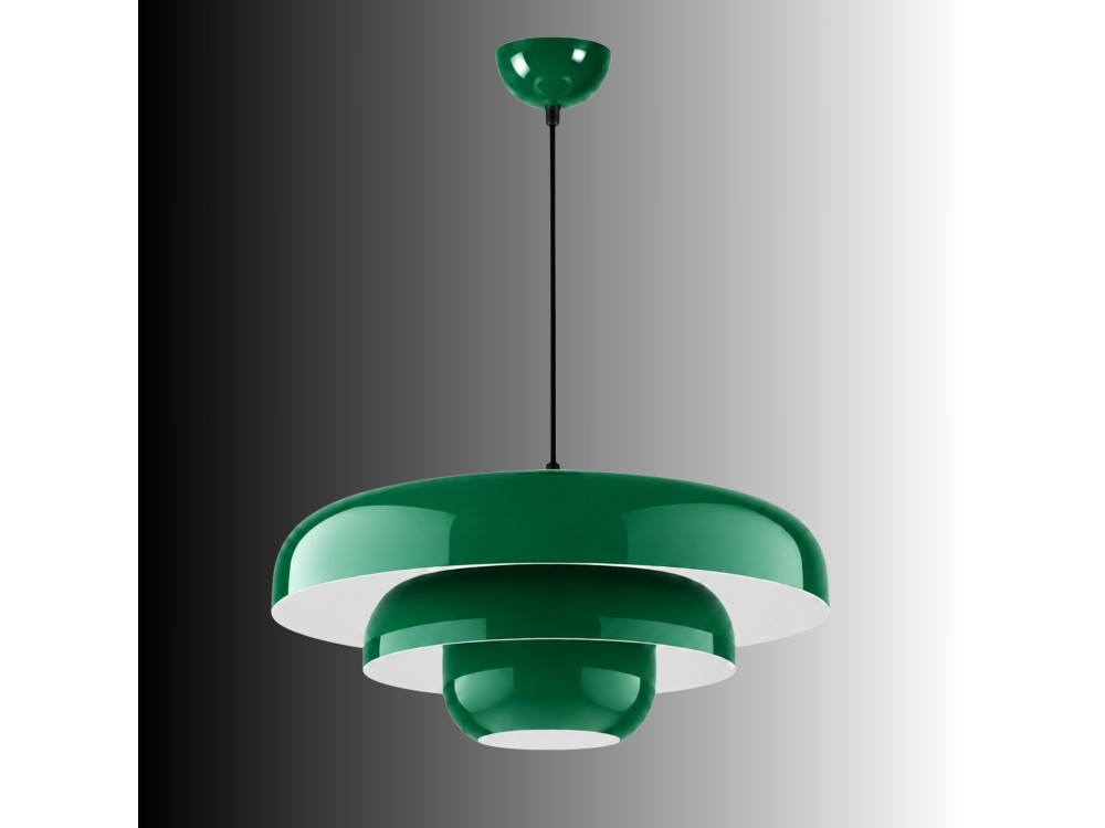 "Layer" Metal Pendant Light - 43 x 43 cm - Dark Green