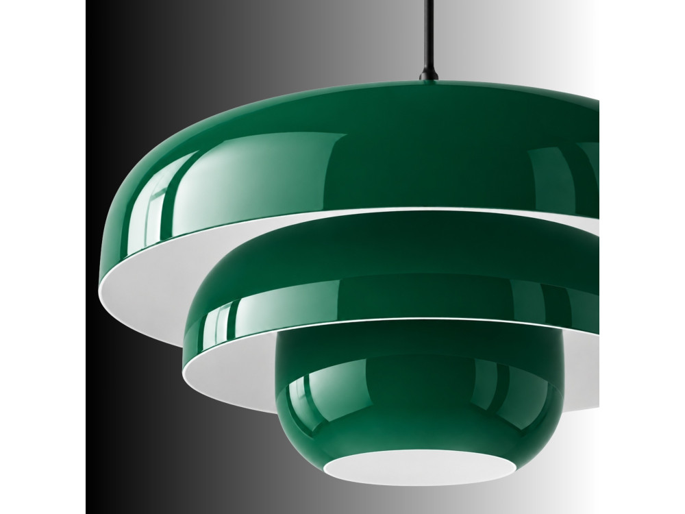 "Layer" Metal Pendant Light - 43 x 43 cm - Dark Green