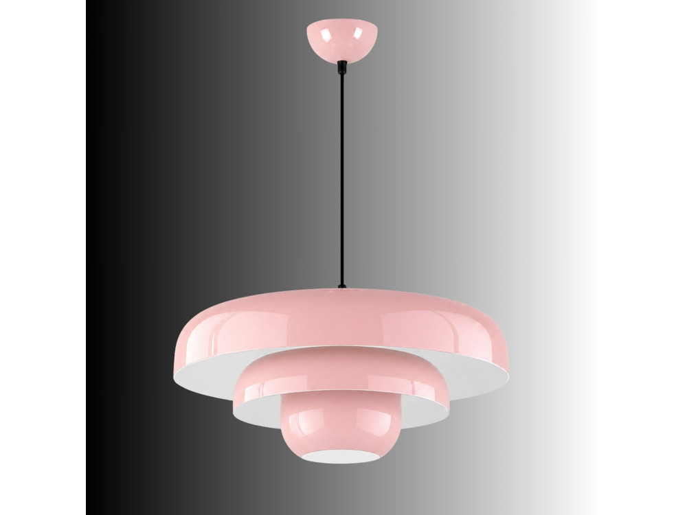 "Layer" Metal Pendant Light - 43 x 43 cm - Pink
