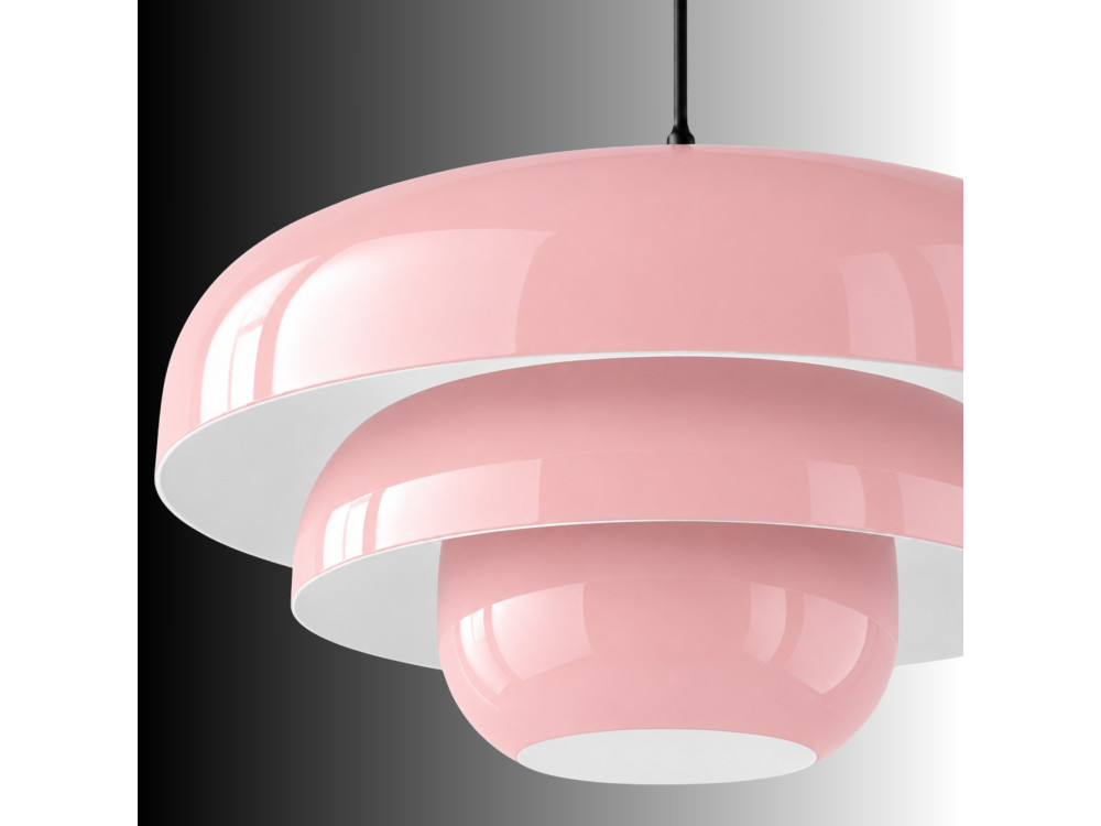 "Layer" Metal Pendant Light - 43 x 43 cm - Pink