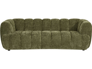 "Malakoff" Fabric Bubble-Style Straight Sofa - 3-Seater - Green
