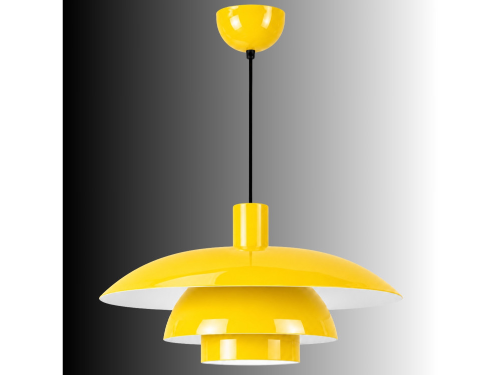 "Layer" Metal Pendant Light - 45 x 45 cm - Yellow