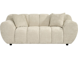 "Carnot" Fabric Bubble-Style Straight Sofa - 2-Seater - Beige