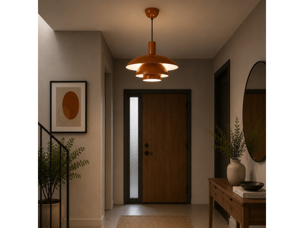 "Layer" Metal Pendant Light - 45 x 45 cm - Brown