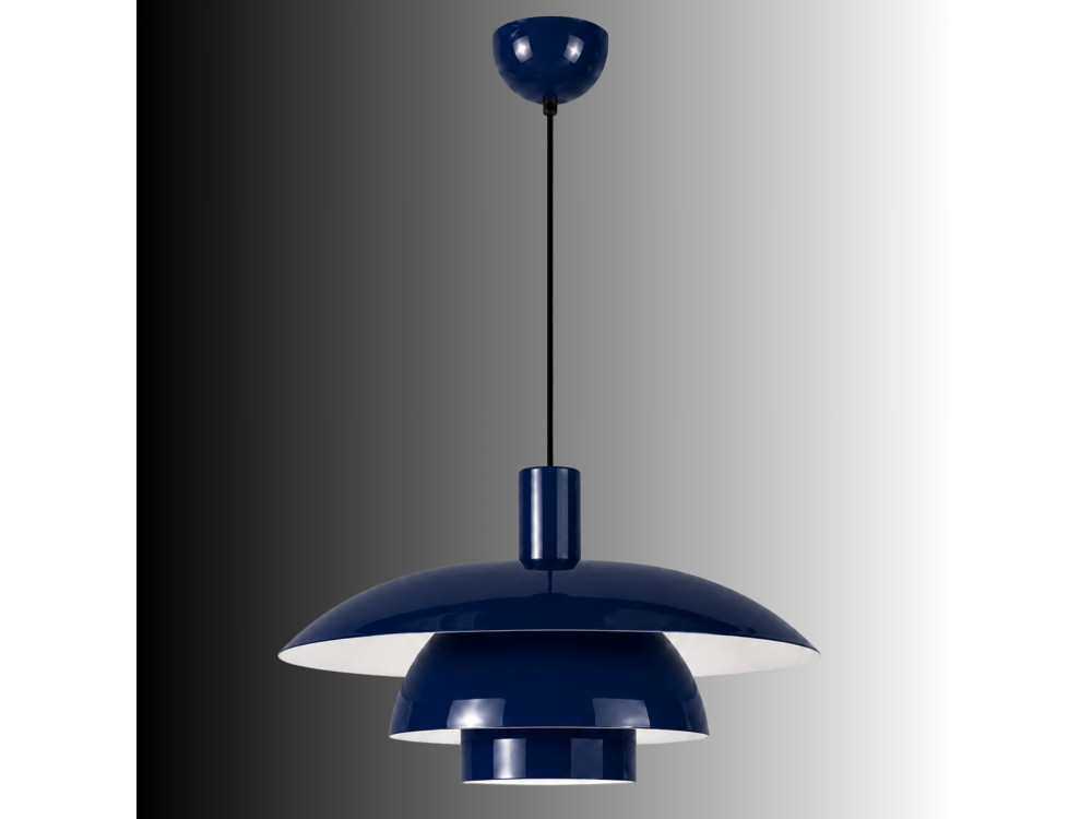 "Layer" Metal Pendant Light - 45 x 45 cm - Navy Blue