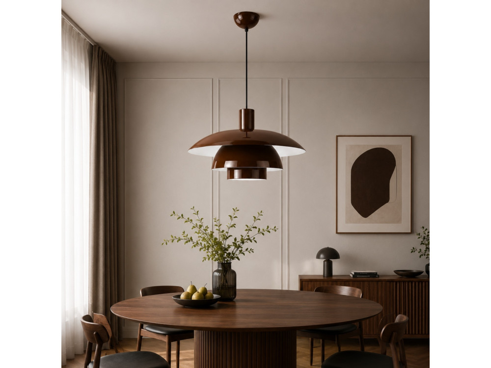 "Layer" Metal Pendant Light - 45 x 45 cm - Brown