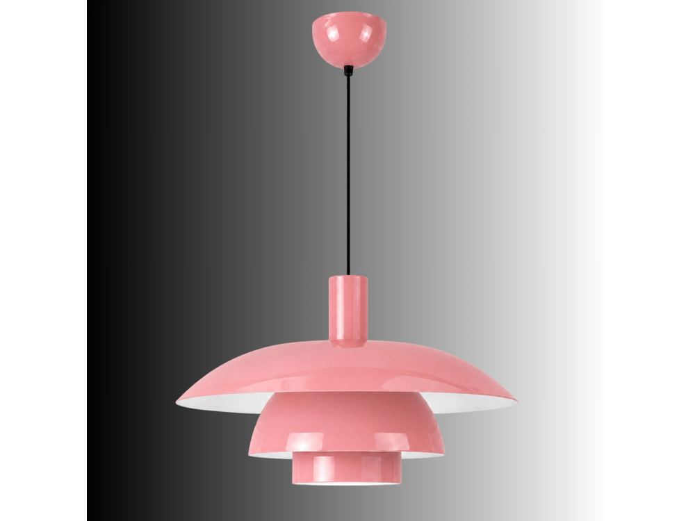 "Layer" Metal Pendant Light - 45 x 45 cm - Pink