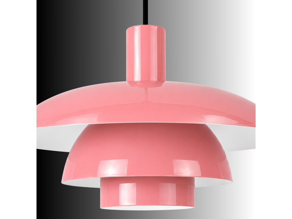 "Layer" Metal Pendant Light - 45 x 45 cm - Pink
