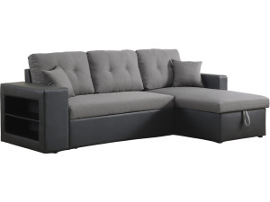 Convertible corner sofa "Axel" - Black/Grey
