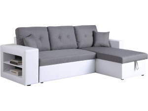 Convertible corner sofa "Axel" - White/Grey