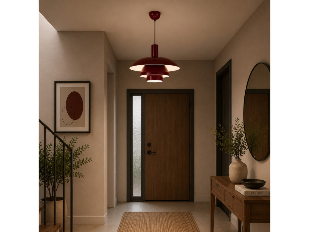 "Layer" Metal Pendant Light - 45 x 45 cm - Bordeaux