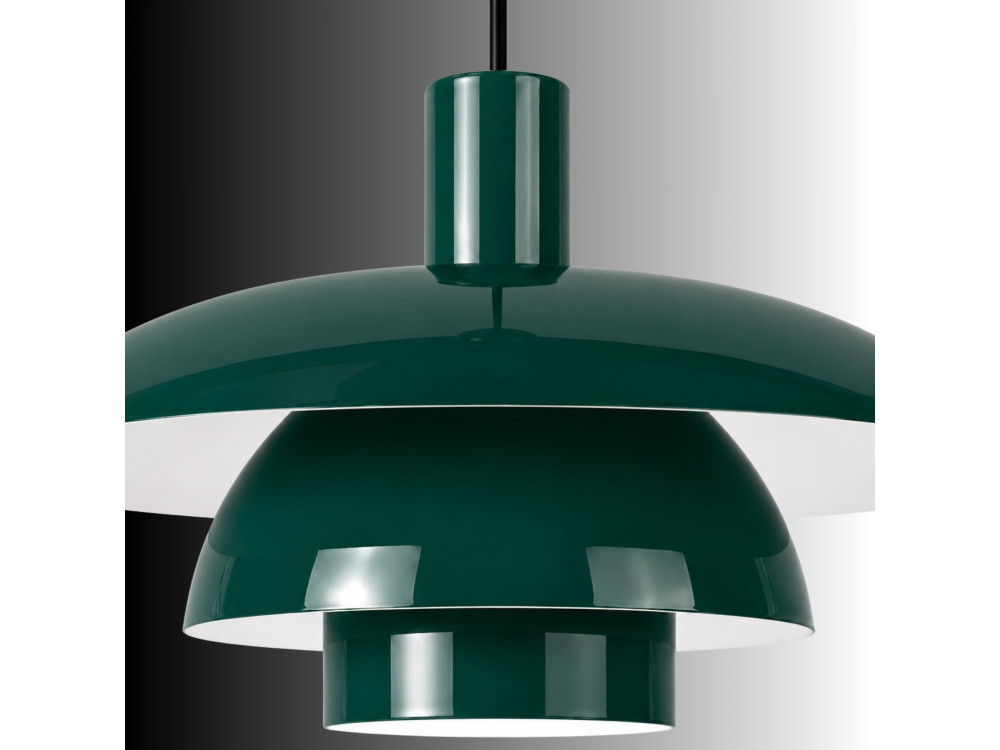 "Layer" Metal Pendant Light - 45 x 45 cm - Dark Green