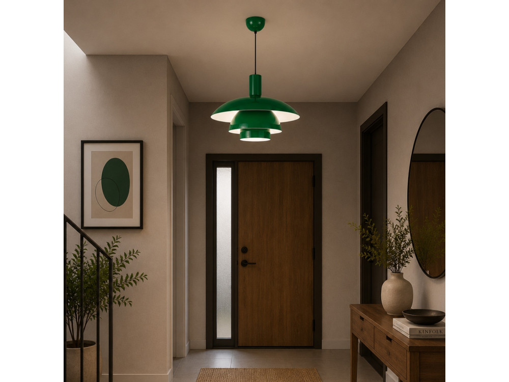 "Layer" Metal Pendant Light - 45 x 45 m - Light Green
