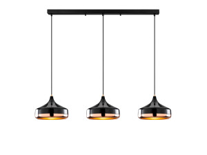 "Yildo" Metal Chandelier - 146 x 36 cm - Black