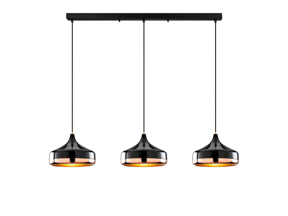 "Yildo" Metal Chandelier - 146 x 36 cm - Black
