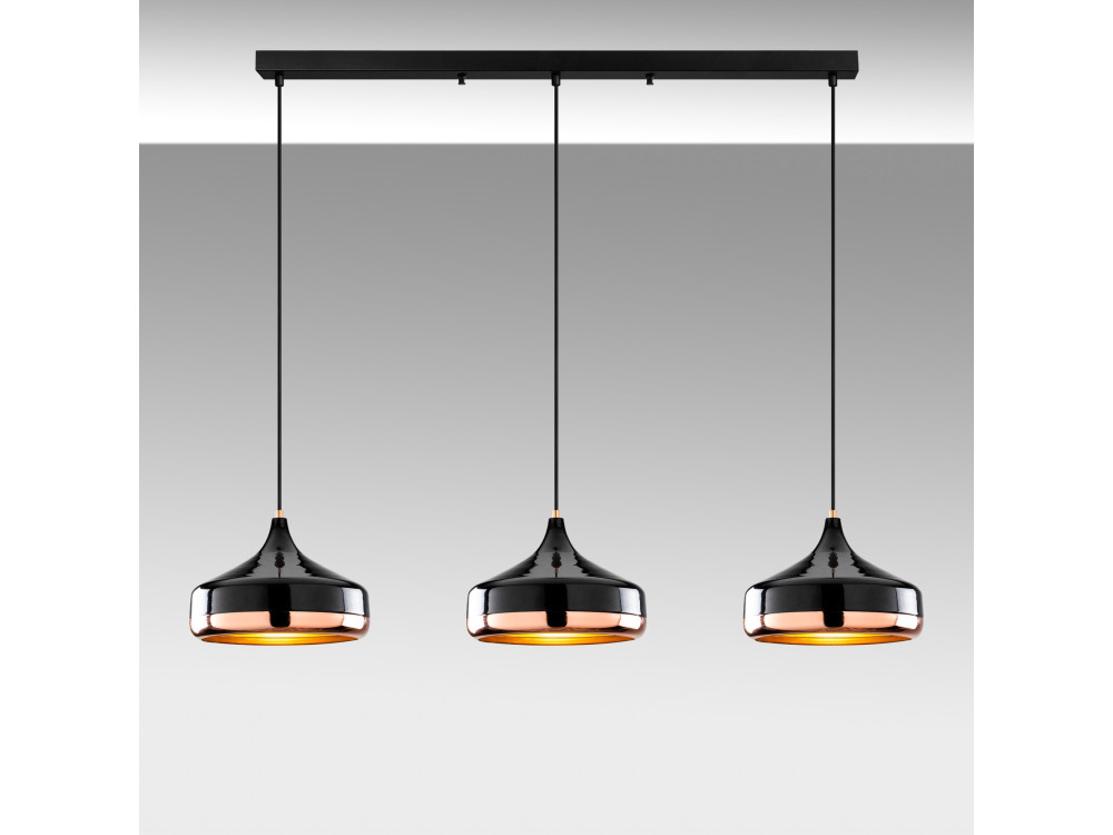 "Yildo" Metal Chandelier - 146 x 36 cm - Black