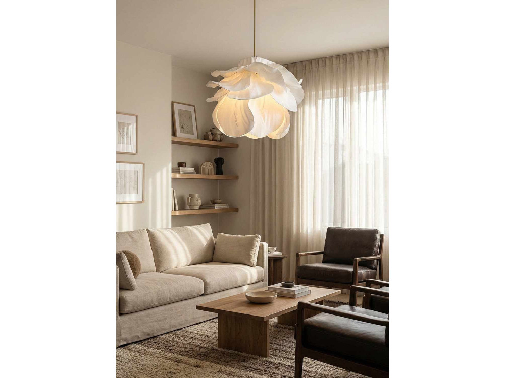 "MOD0007" Plastic Pendant Light - 48 x 48 cm - White