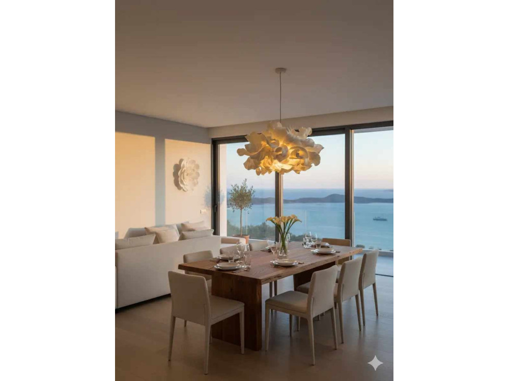 "MOD0018" Plastic Pendant Light - 48 x 48 cm - Cream