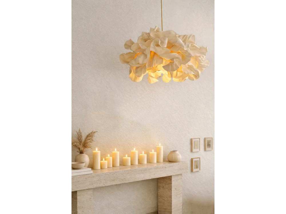 "MOD0018" Plastic Pendant Light - 48 x 48 cm - Cream
