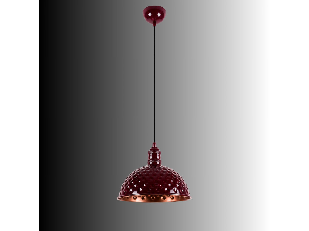 "Echo" Metal Pendant Light - 26 x 26 cm - Bordeaux