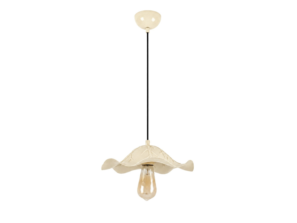 "Liana" Metal Pendant Light - 29 x 29 cm - Beige