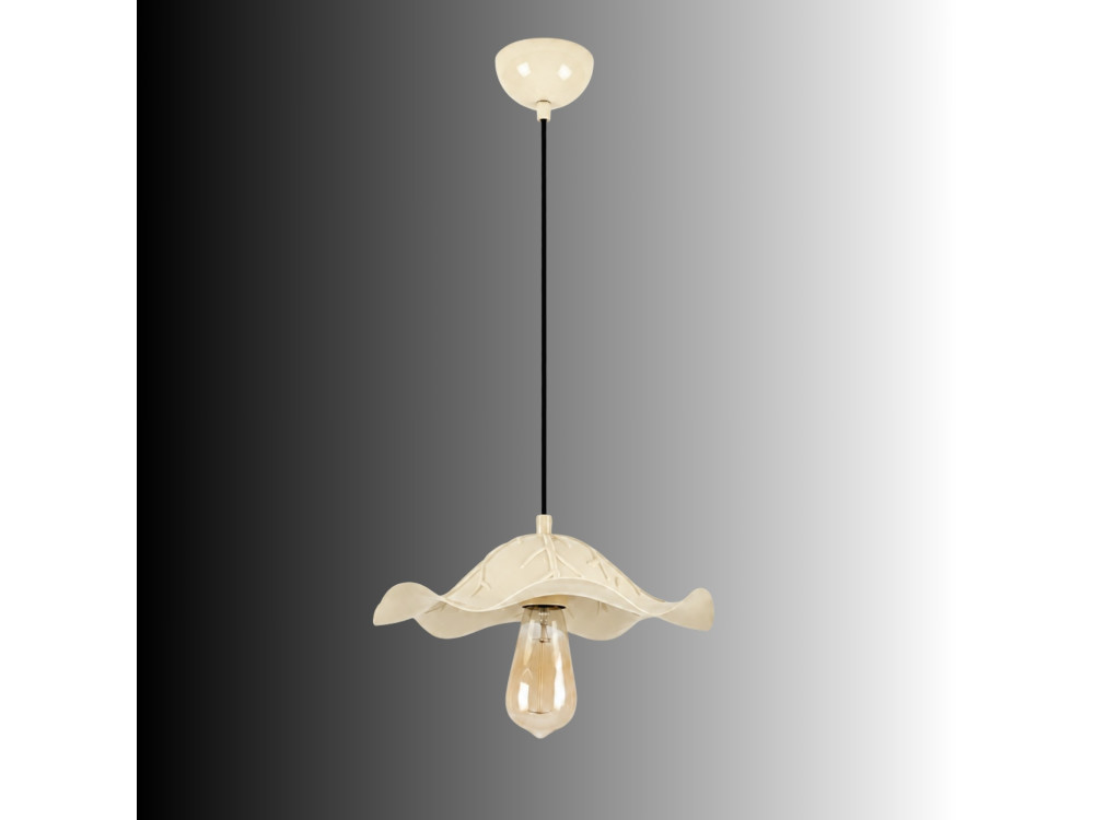 "Liana" Metal Pendant Light - 29 x 29 cm - Beige