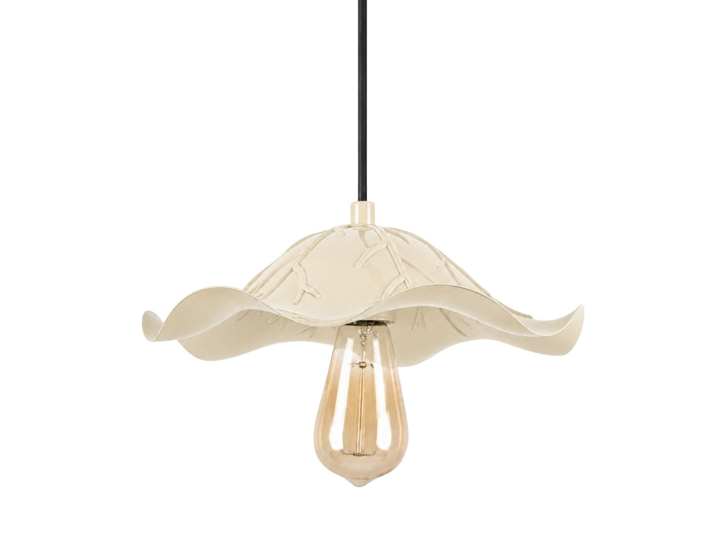 "Liana" Metal Pendant Light - 29 x 29 cm - Beige