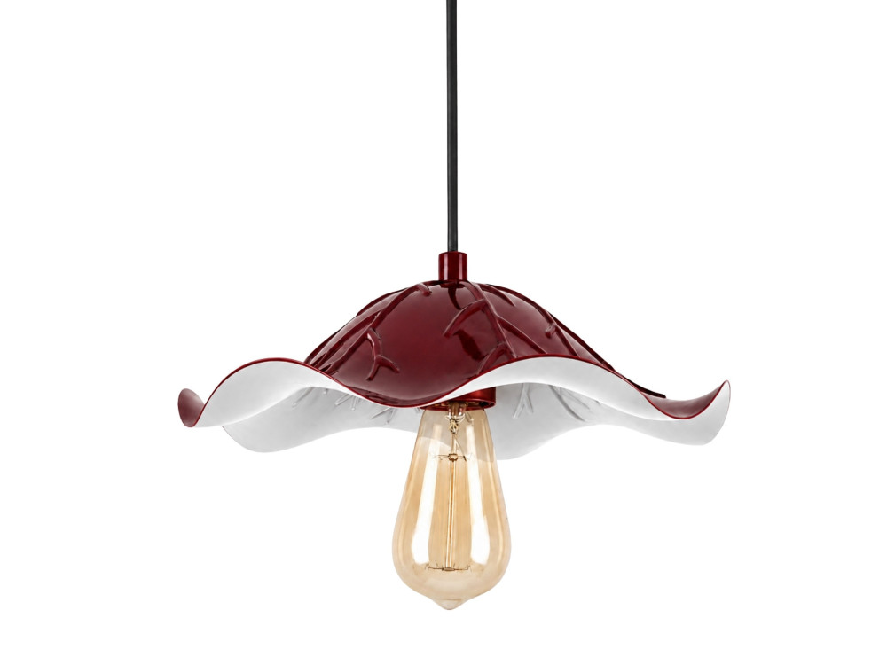 "Liana" Metal Pendant Light - 29 x 29 cm - Bordeaux