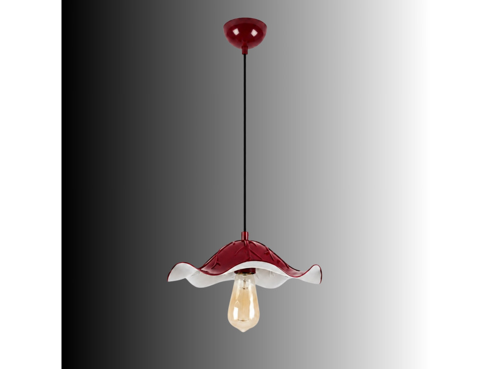 "Liana" Metal Pendant Light - 29 x 29 cm - Bordeaux
