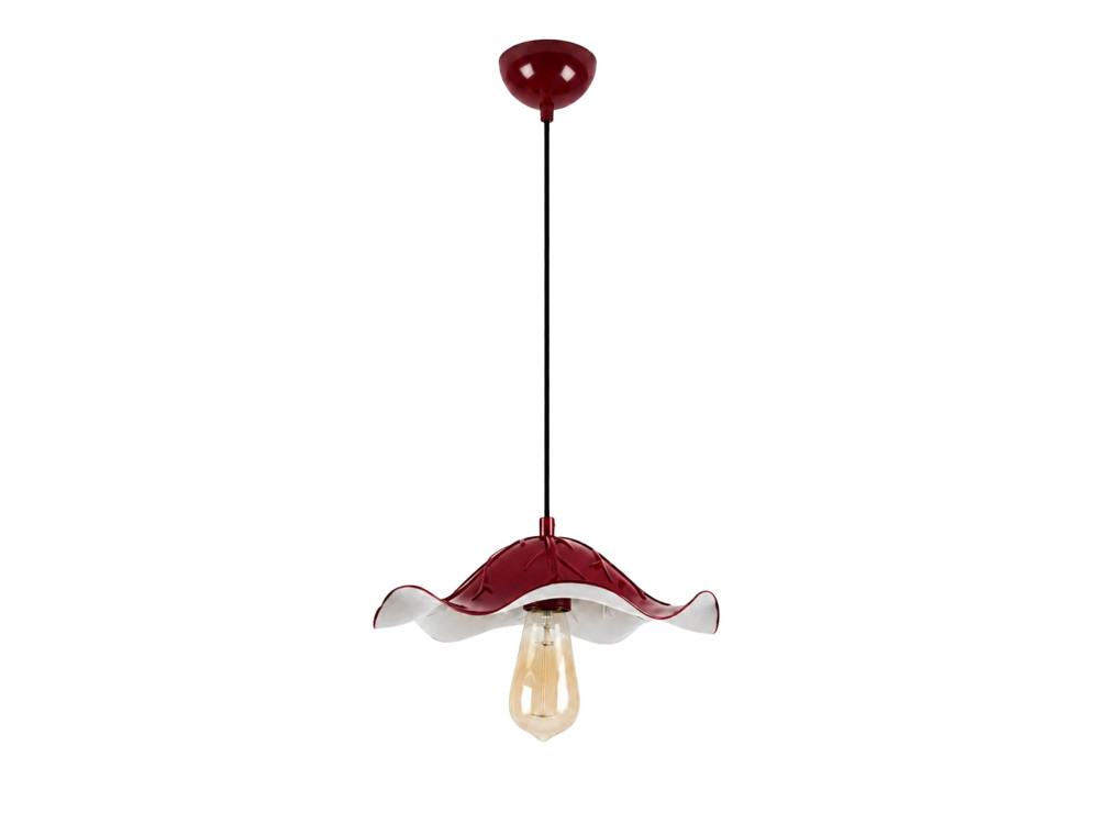 "Liana" Metal Pendant Light - 29 x 29 cm - Bordeaux