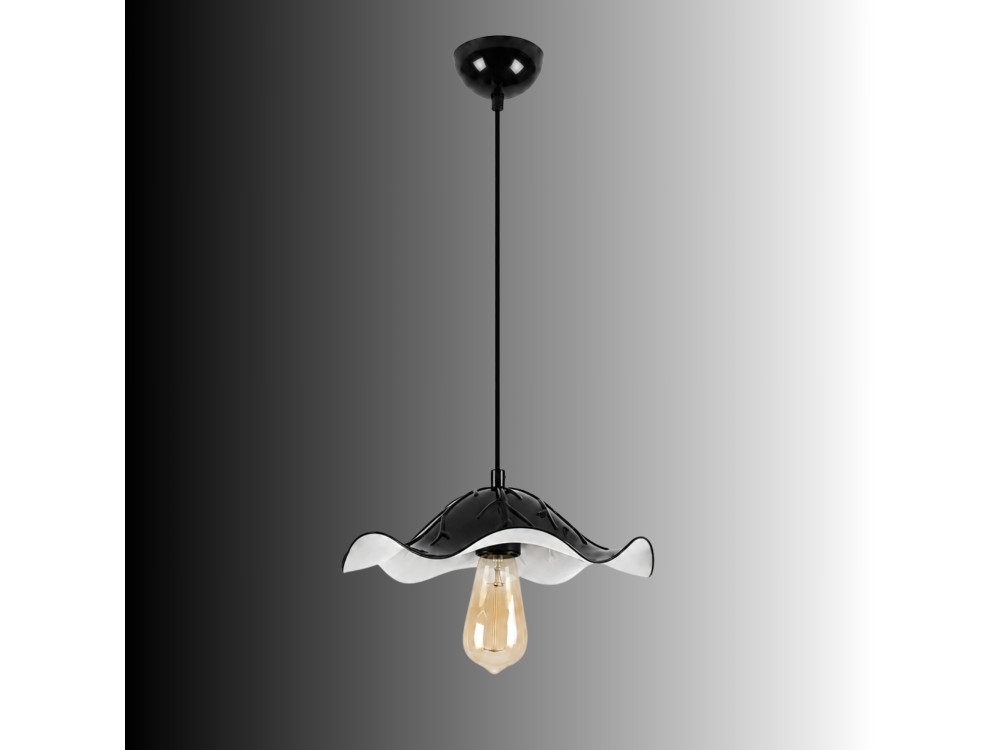 "Liana" Metal Pendant Light - 29 x 29 cm - Black