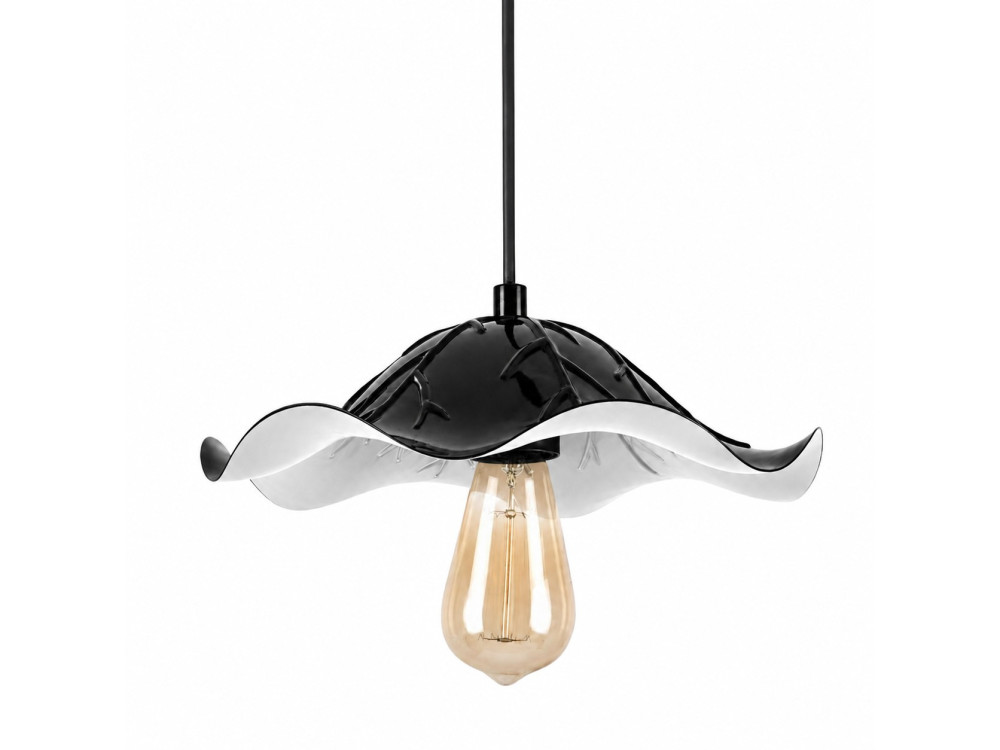 "Liana" Metal Pendant Light - 29 x 29 cm - Black