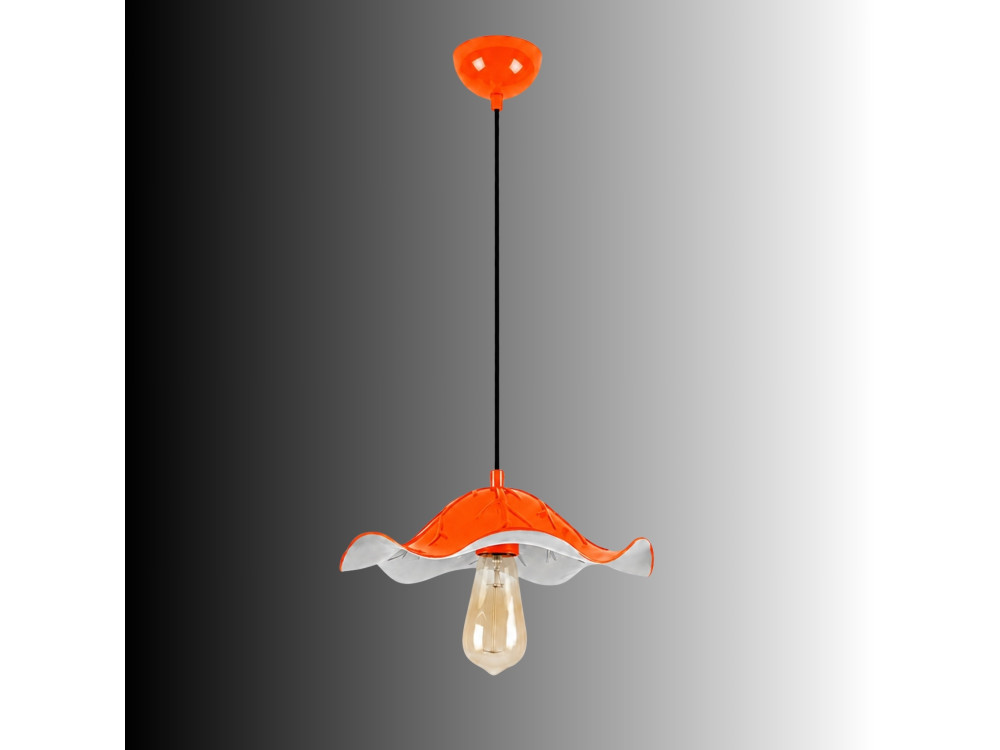 "Liana" Metal Pendant Light - 29 x 29 cm - Orange