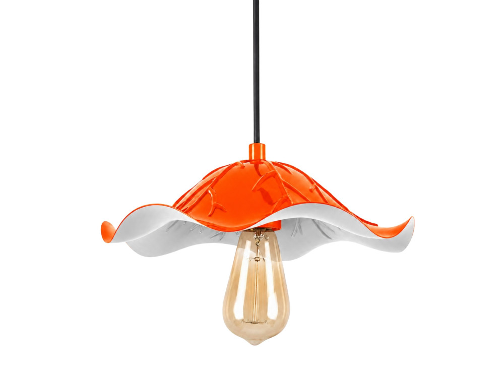 "Liana" Metal Pendant Light - 29 x 29 cm - Orange