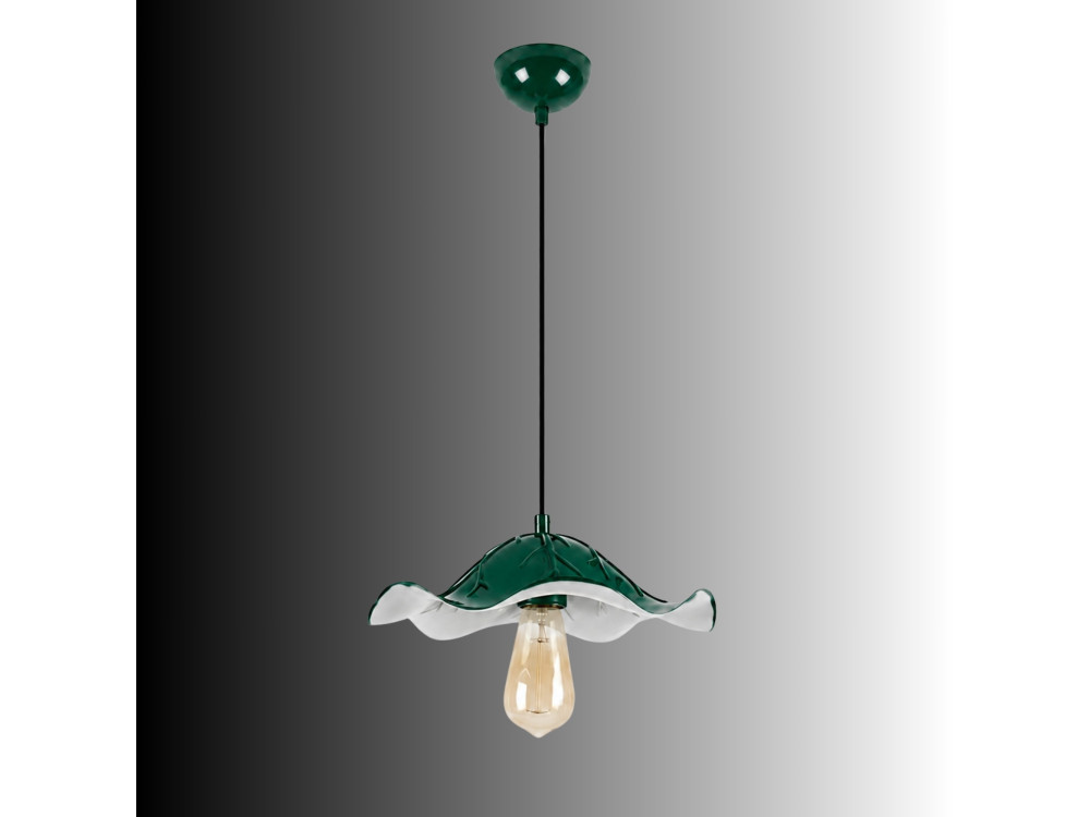 "Liana" Metal Pendant Light - 29 x 29 cm - Dark Green