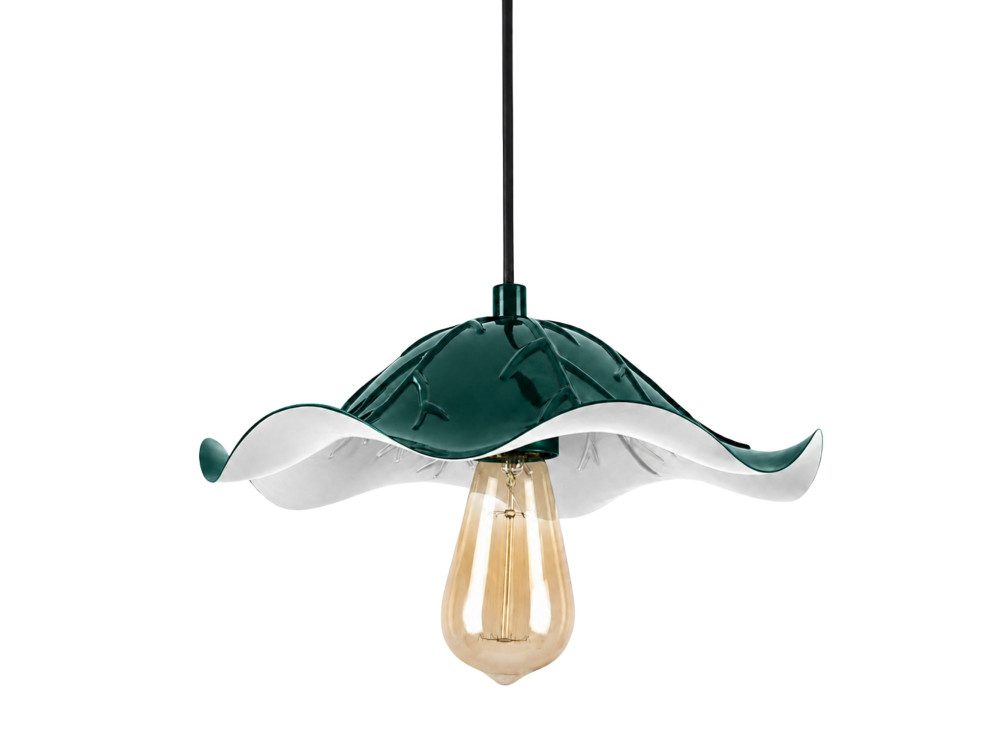"Liana" Metal Pendant Light - 29 x 29 cm - Dark Green