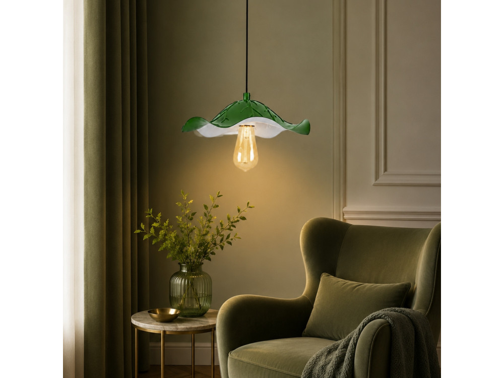 "Liana" Metal Pendant Light - 29 x 29 cm - Light Green