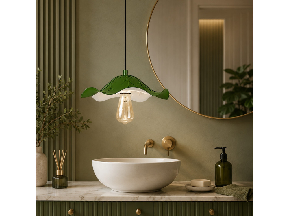 "Liana" Metal Pendant Light - 29 x 29 cm - Light Green