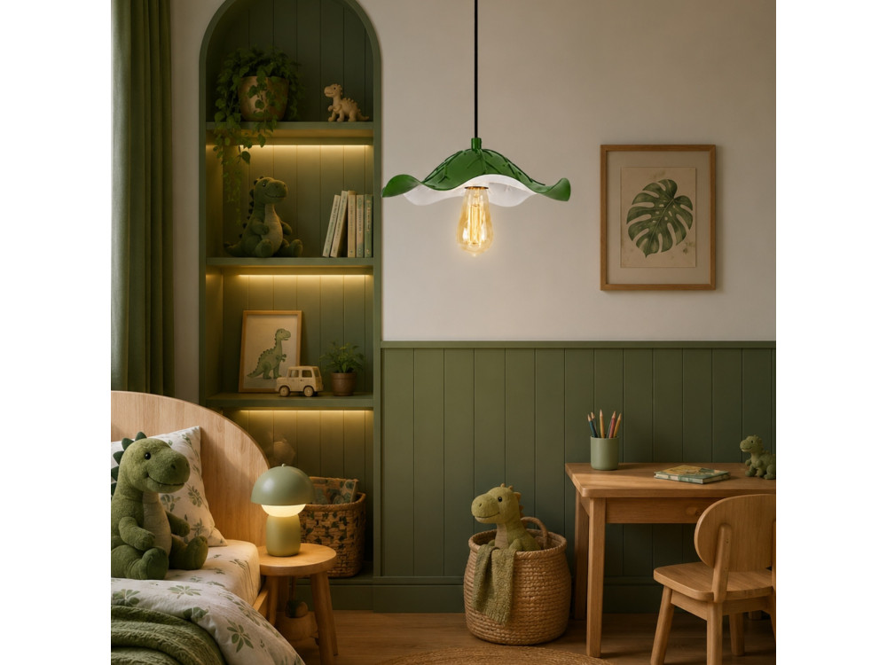 "Liana" Metal Pendant Light - 29 x 29 cm - Light Green