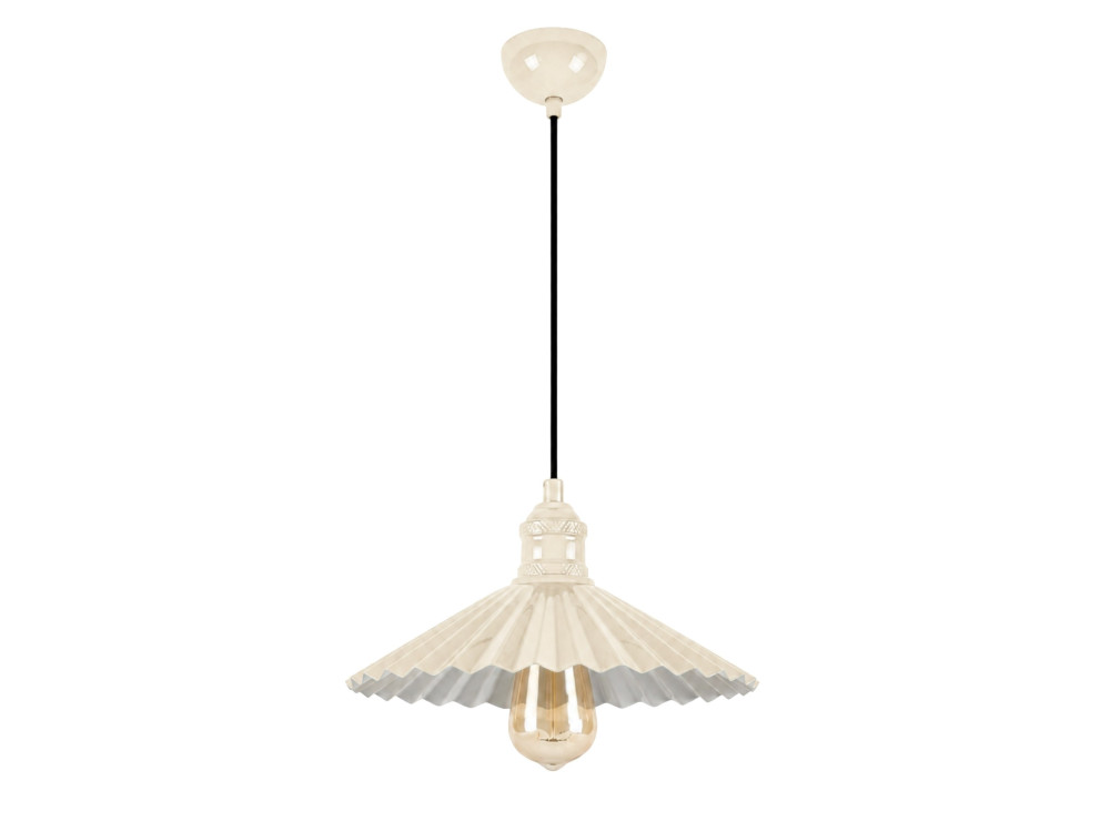 "Plise" Metal Pendant Light - 32 x 32 cm - Beige