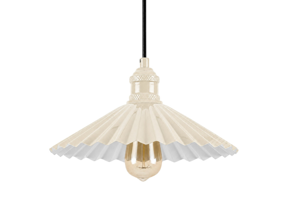 "Plise" Metal Pendant Light - 32 x 32 cm - Beige