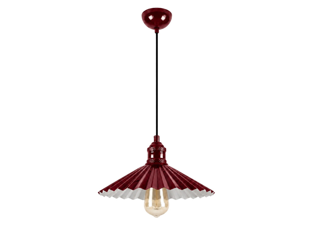 "Plise" Metal Pendant Light - 32 x 32 cm - Bordeaux