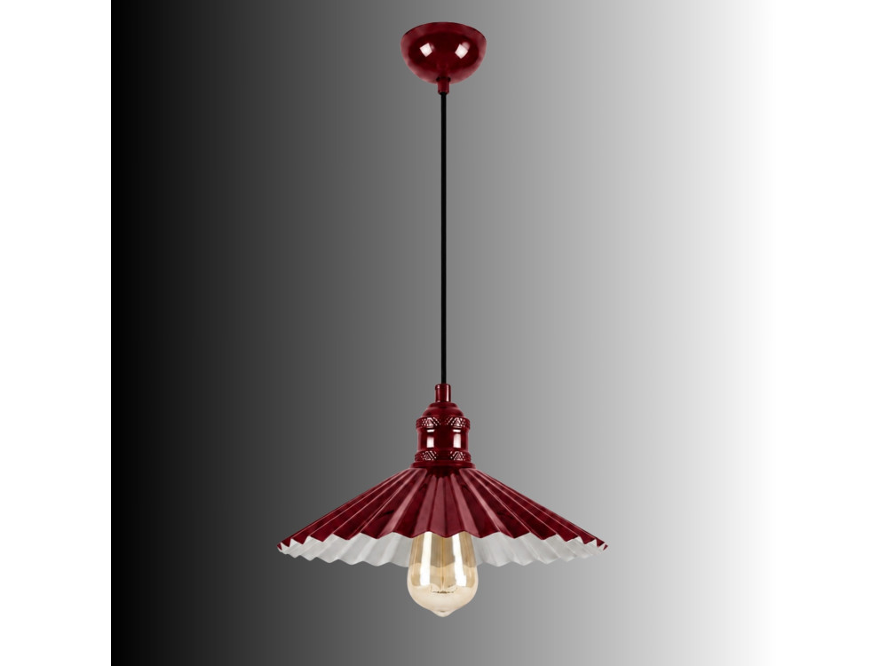 "Plise" Metal Pendant Light - 32 x 32 cm - Bordeaux