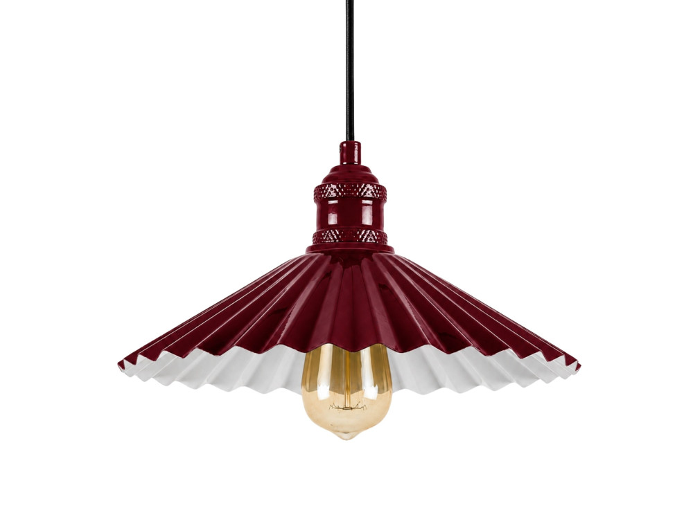 "Plise" Metal Pendant Light - 32 x 32 cm - Bordeaux